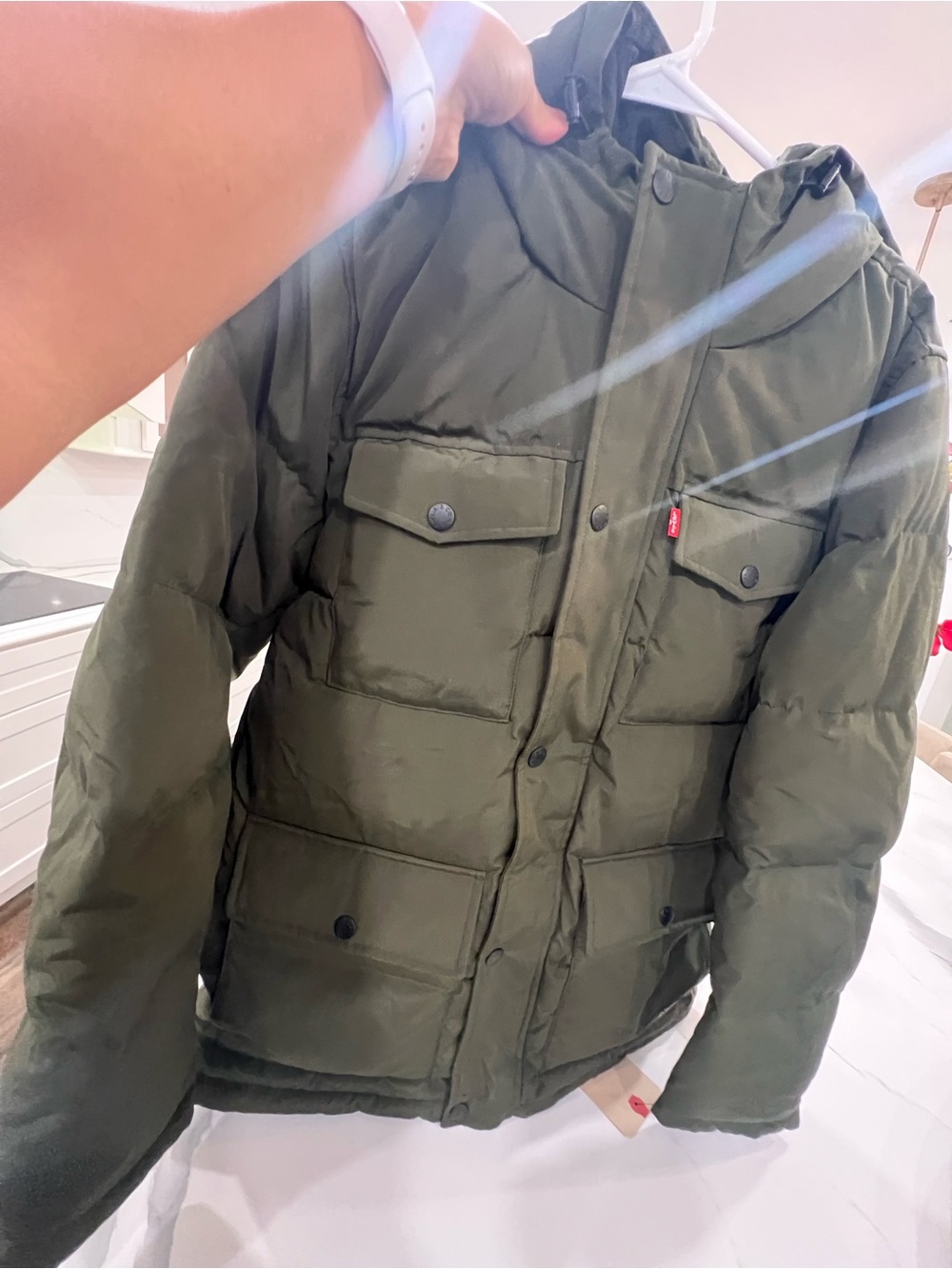 NWT Levi's Men's Quilted Hooded Puffer Parka Jacket Size S